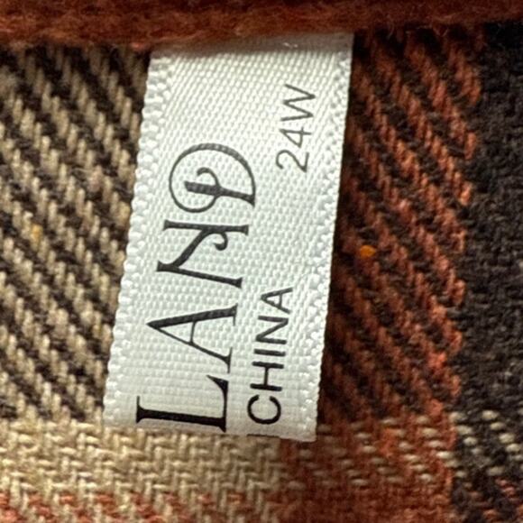 In'voland plaid long line shacket duster womens 24W pockets fall grunge outdoors - Picture 3 of 9